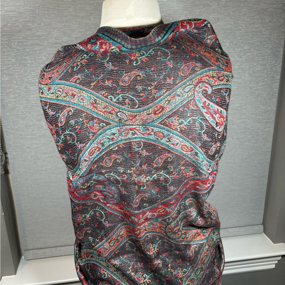 Istanbul 100% Cashmere Colorful Paisley Scarf wrap - Picture 3 of 4